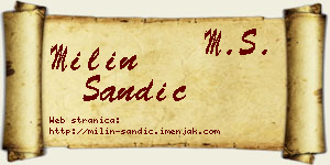 Milin Sandić vizit kartica